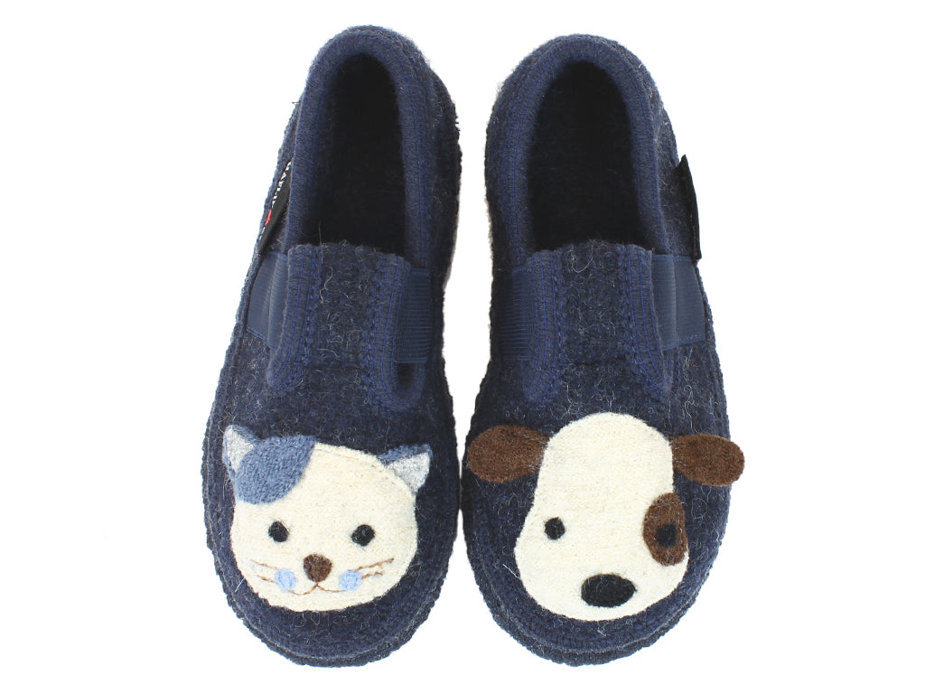 Haflinger Children's slippers Pets Blue upper view