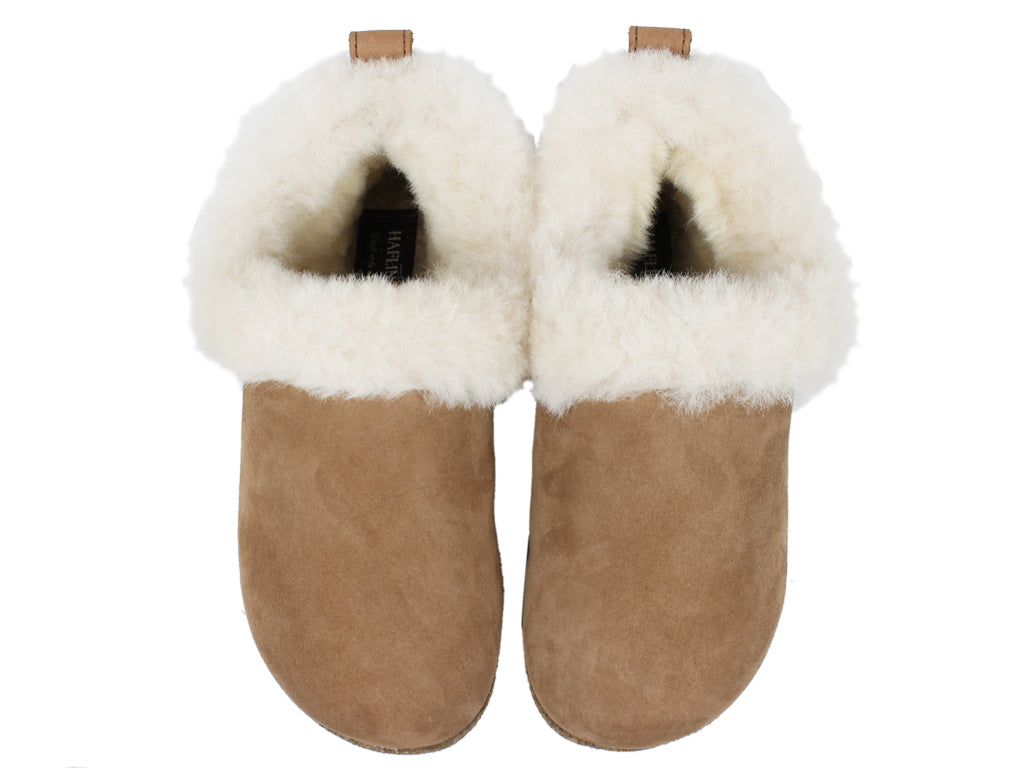 Haflinger Clogs Sheepskin Iceland Chestnut upper view