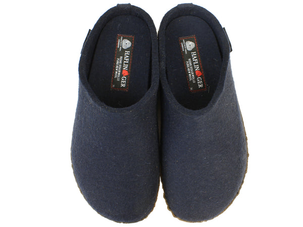 Haflinger Felt Clogs Emil Navy Blue upper view