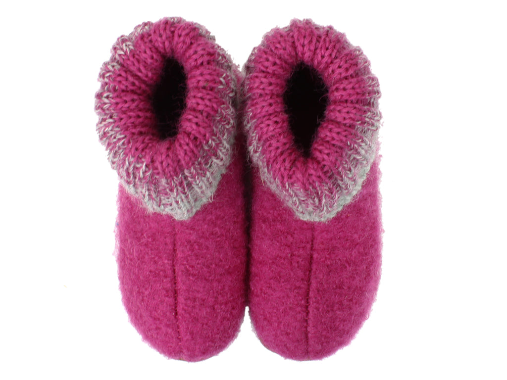 Haflinger Children's slippers Iris Pink upper view