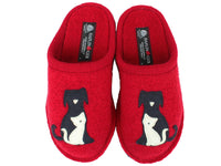 Haflinger Unisex Slippers Flair Cat&Dog Rubin upper view