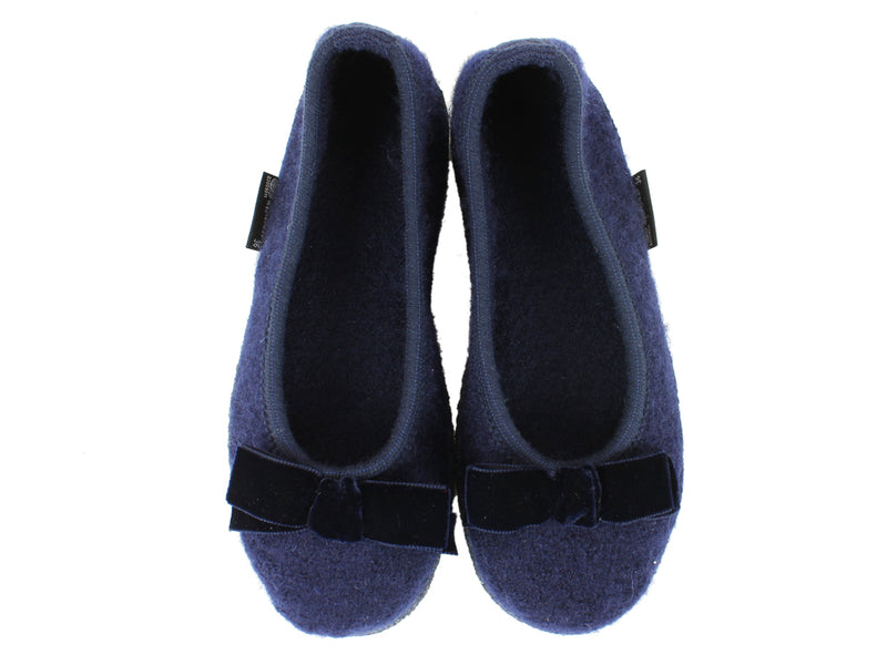 Haflinger Slippers Fiocco Navy | Women's closed slippers | Shoegarden UK