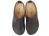 Haflinger Leather Clogs Malmo Brown 708 upper view