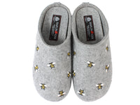 Haflinger Slippers Everest Bees Light Grey upper view