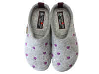 Haflinger Felt Clogs Grizzly Sweetheart Grey upper view