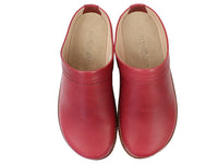 Haflinger Leather Clogs Travel Red side view