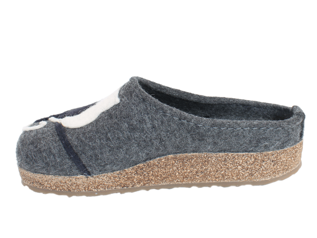 Haflinger Felt Clogs Grizzly Cats Anthracite side view