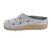 Haflinger Felt Clogs Grizzly Sweetheart Grey side view
