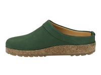 Haflinger Leather Clogs Malmo Green side view
