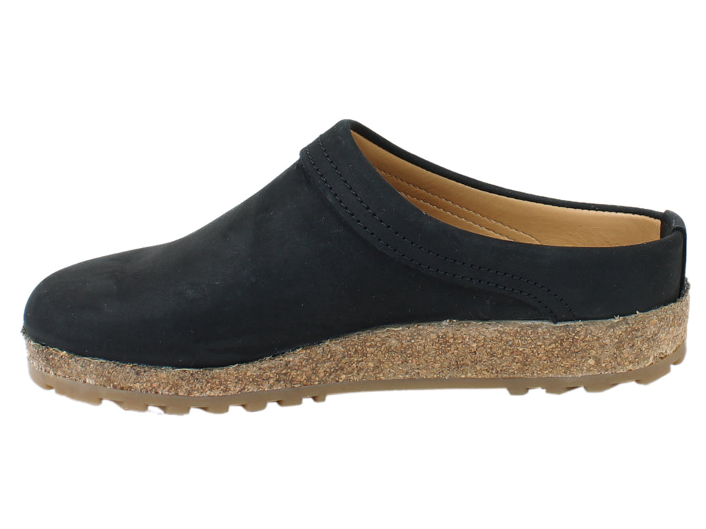 Haflinger Leather Clogs Malmo Black side view