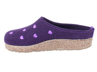 Haflinger Felt Clogs Grizzly Sweetheart Lavendel side view