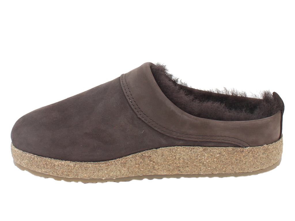 Haflinger Clogs Sheepskin Snowbird Brown side view