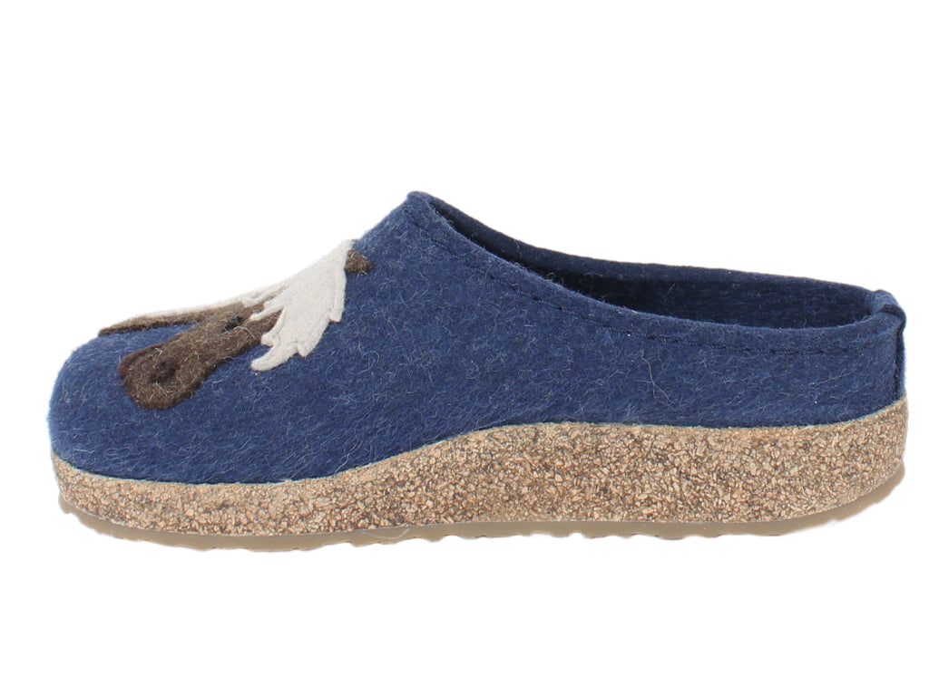 Haflinger Felt Clogs Grizzly Horse Jeans side view