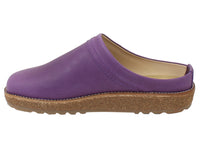 Haflinger Leather Clogs Travel Violet side view