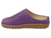 Haflinger Leather Clogs Travel Violet side view