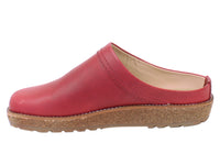 Haflinger Leather Clogs Travel Red side view