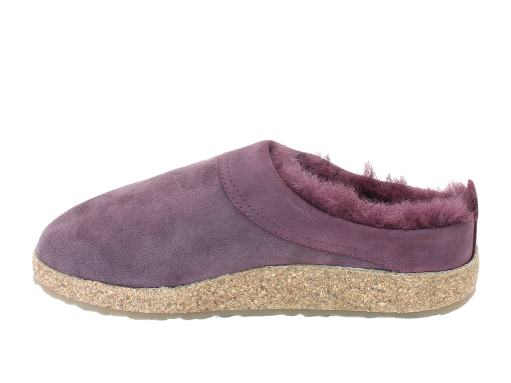 Haflinger Clogs Sheepskin Snowbird Aubergine sidew view