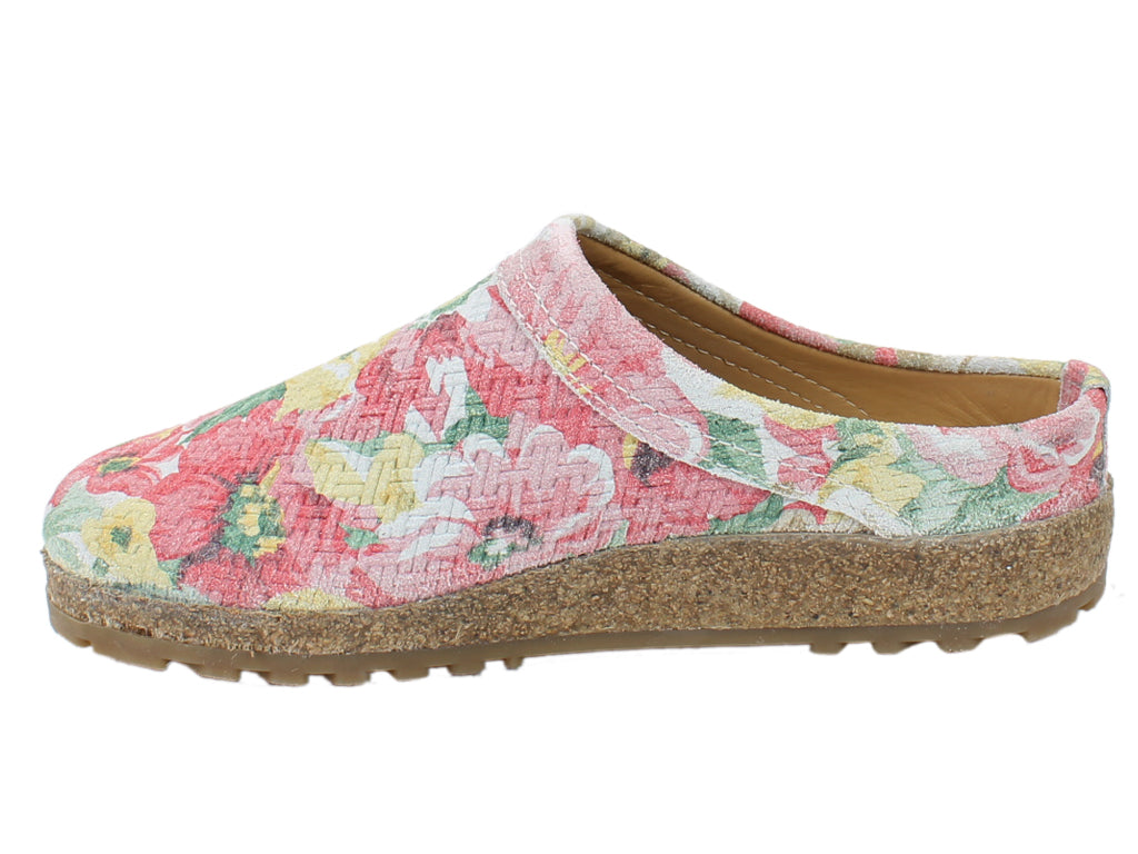 Haflinger Leather Clogs Malmo Blooming side view