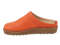 Haflinger Leather Clogs Travel Orange side view