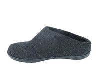 Glerups Slippers Charcoal Rubber Sole side view