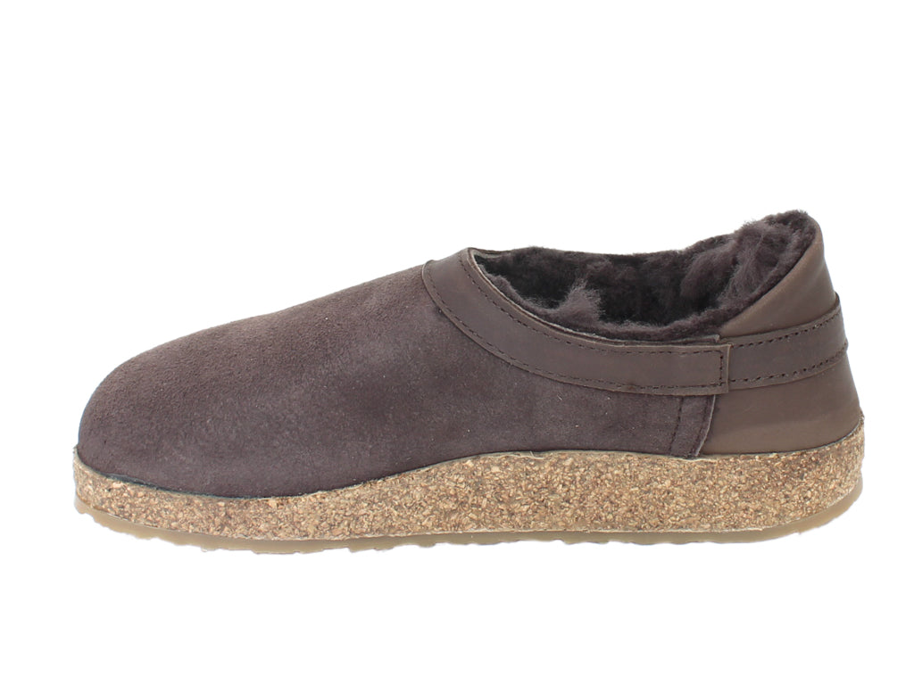 Haflinger Sheepskin Clogs Siberia Brown side view