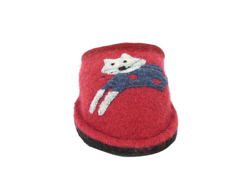 Haflingher Slippers Flair Cucho Cat Paprika front view