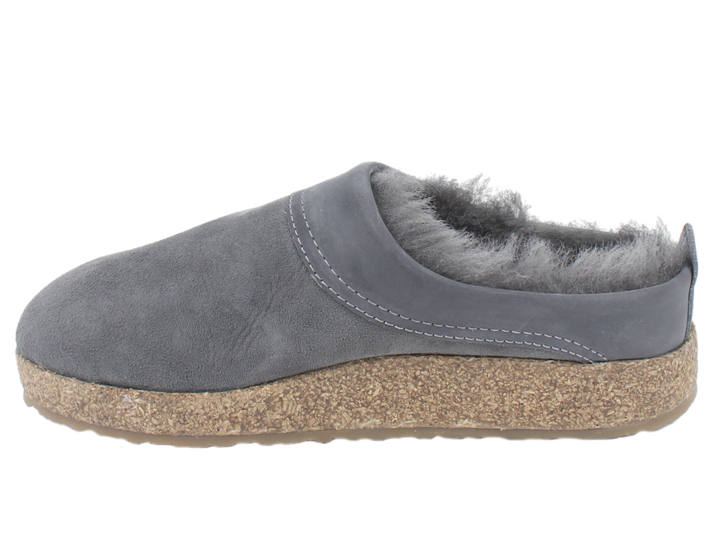 Haflinger Clogs Sheepskin Snowbird Anthracite Grey SIDE VIEW