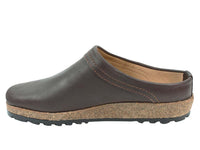 Haflinger Leather Clogs Malmo Brown in side view