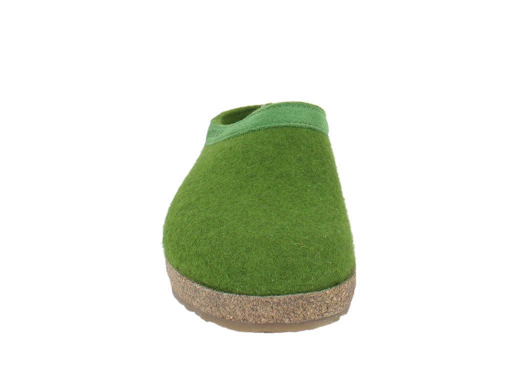 Haflinger Felt Clogs Grizzly Torben Grass Green  front view