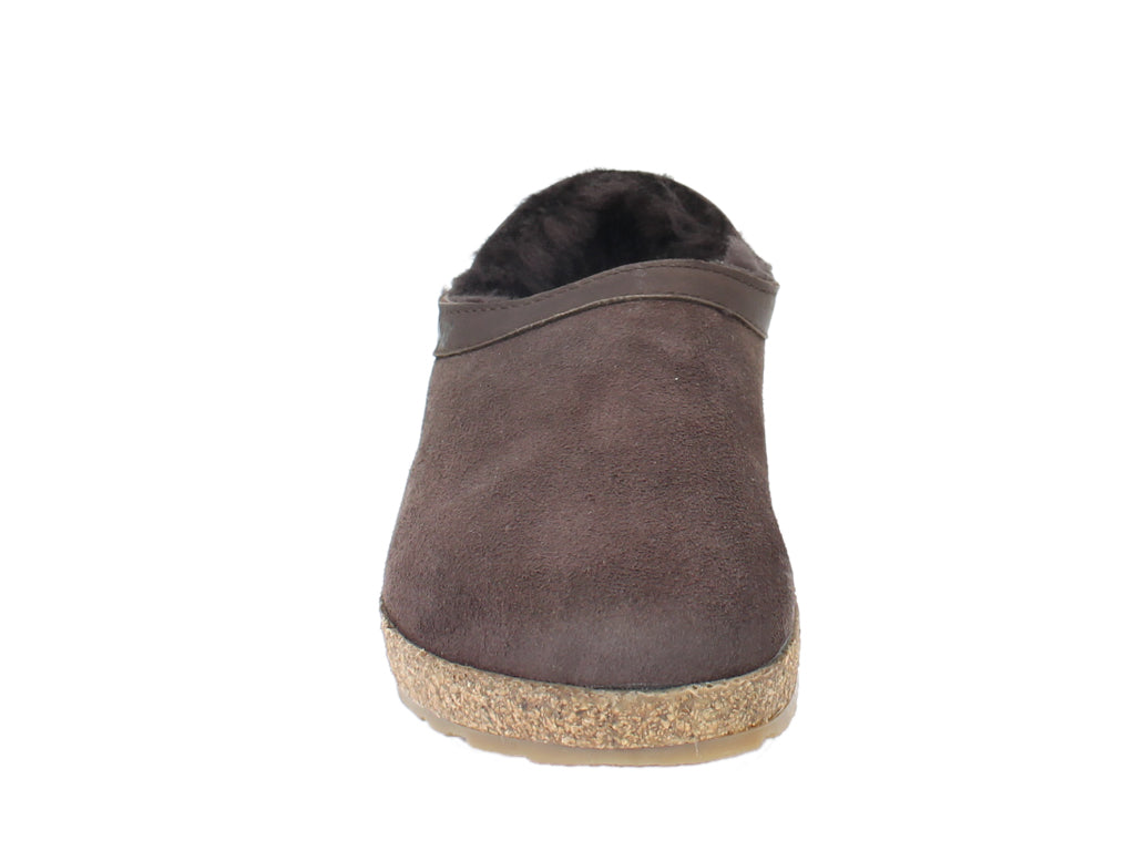 Haflinger Sheepskin Clogs Siberia Brown front view