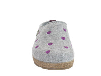 Haflinger Felt Clogs Grizzly Sweetheart Grey front view
