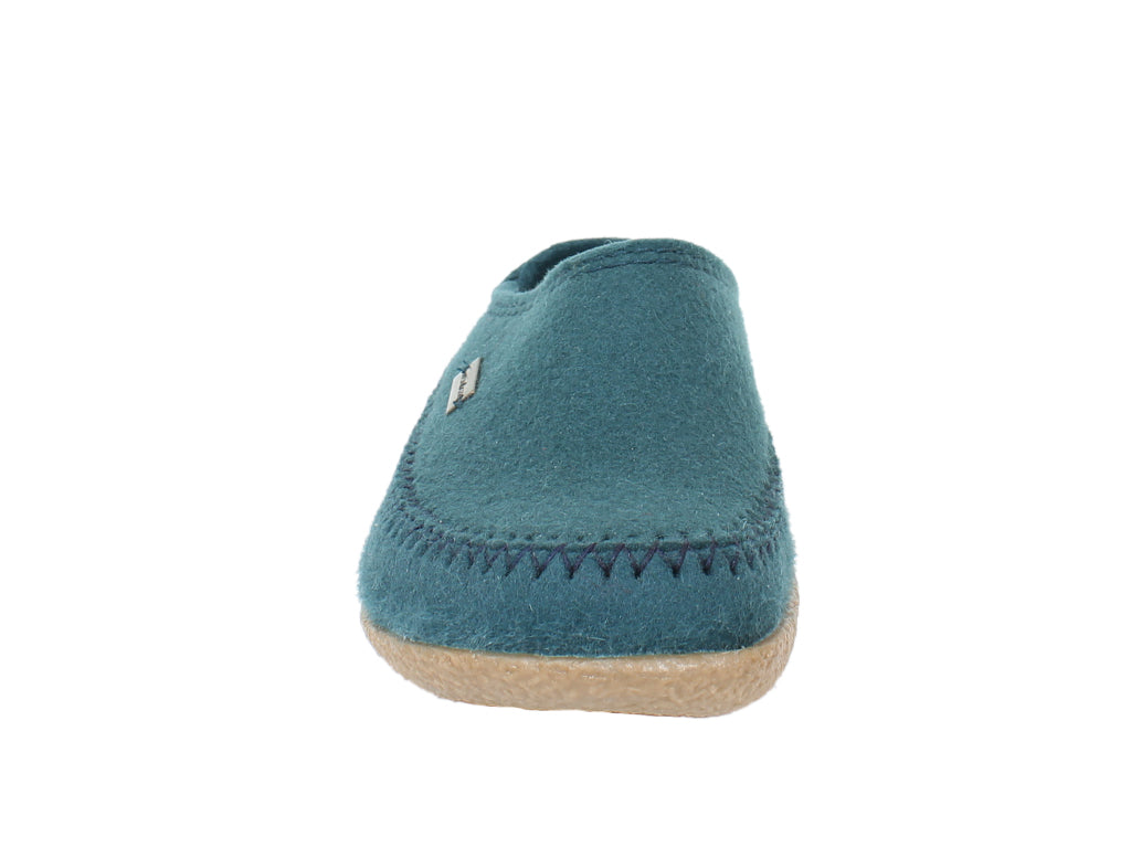 Haflinger Slippers Blizzard Credo Teal front view