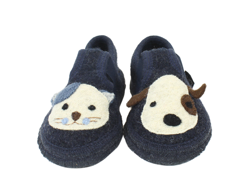 Haflinger Children's slippers Pets Blue front view