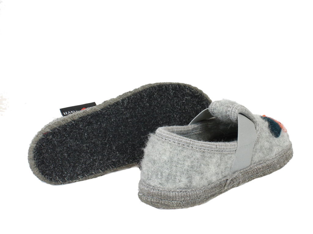 Haflinger Children's slippers Cactus Grey sole view