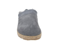 Haflinger Clogs Sheepskin Snowbird Anthracite Grey FRONT VIEW