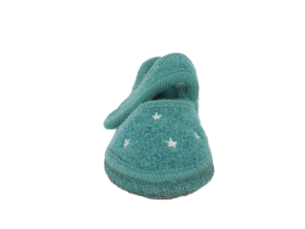 Haflinger Children's slippers Starlight Green front view