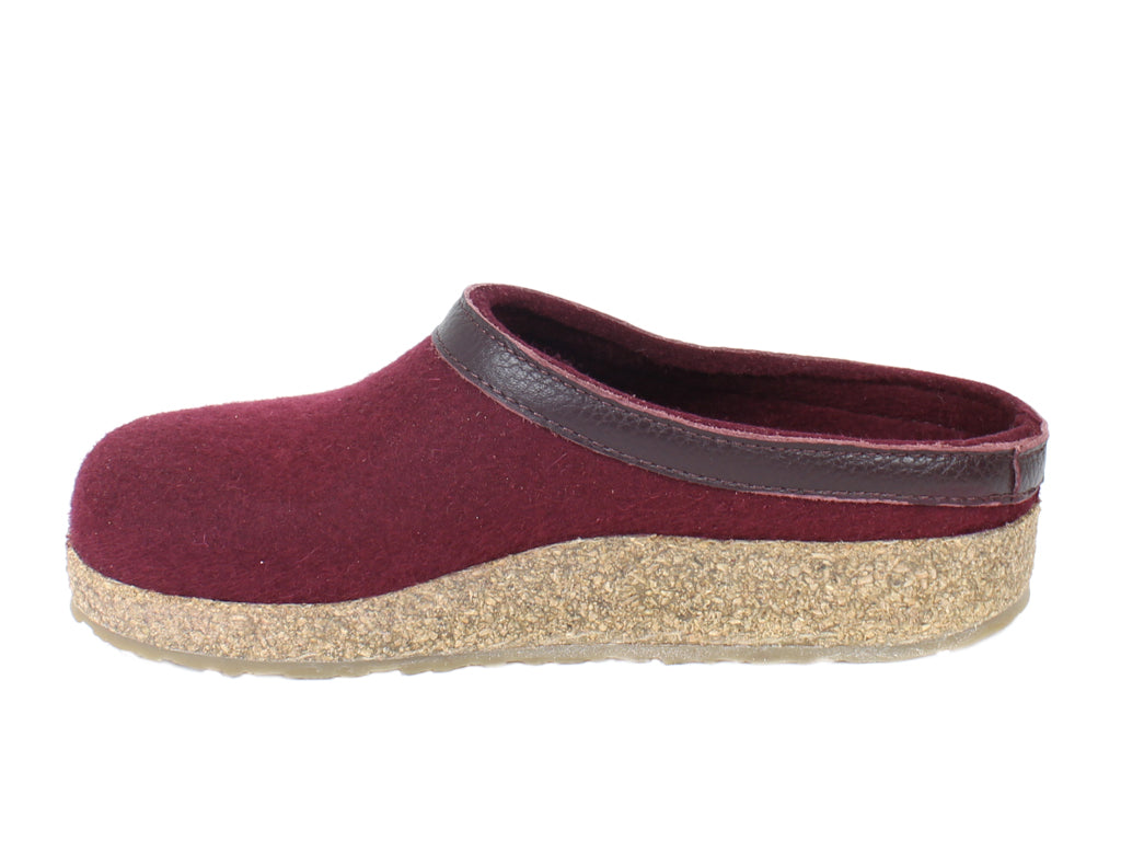 Haflinger Felt Clogs Grizzly Torben Bordeaux 309 side view