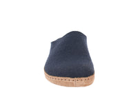 Haflinger Felt Clogs Emil Navy Blue front view