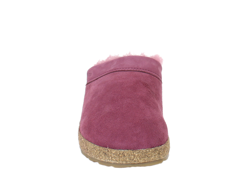 Haflinger Clogs Sheepskin Snowbird Burgundy front view