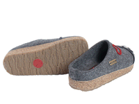 Haflinger Felt Clogs Grizzly Cats Anthracite sole view