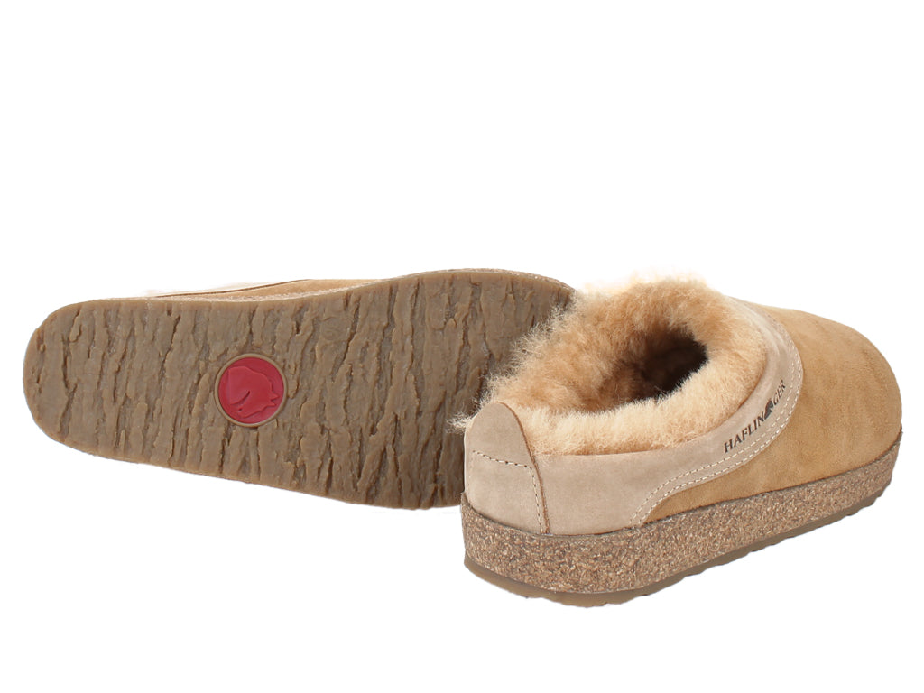 Haflinger Clogs Sheepskin Snowbird Natural SOLE VIEW