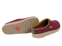 Haflinger Felt Clogs Grizzly Kris Bordeaux sole view