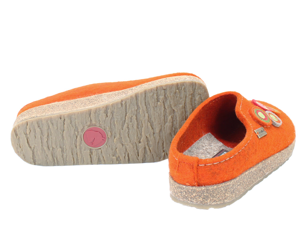 Haflinger Clogs Grizzly Kanon Rost Orange sole view