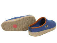 Haflinger Felt Clogs Grizzly Kris Blueberry sole view