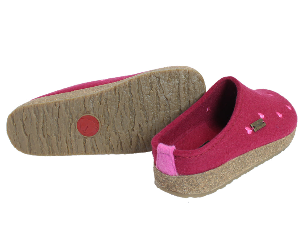 Haflinger Felt Clogs Grizzly Sweetheart Port sole view