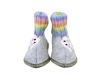 Haflinger Children's slipper Rainbow Grey front view