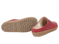 Haflinger Leather Clogs Travel Red sole view
