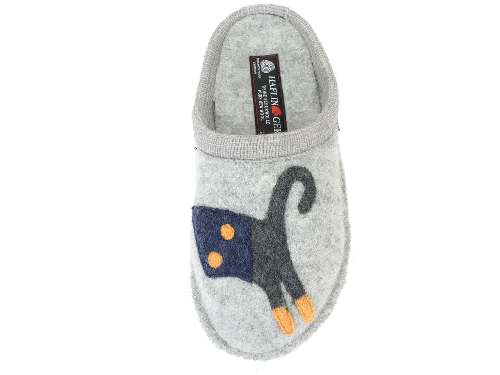 Haflinger Slippers Flair Cucho Cat Grey left foot