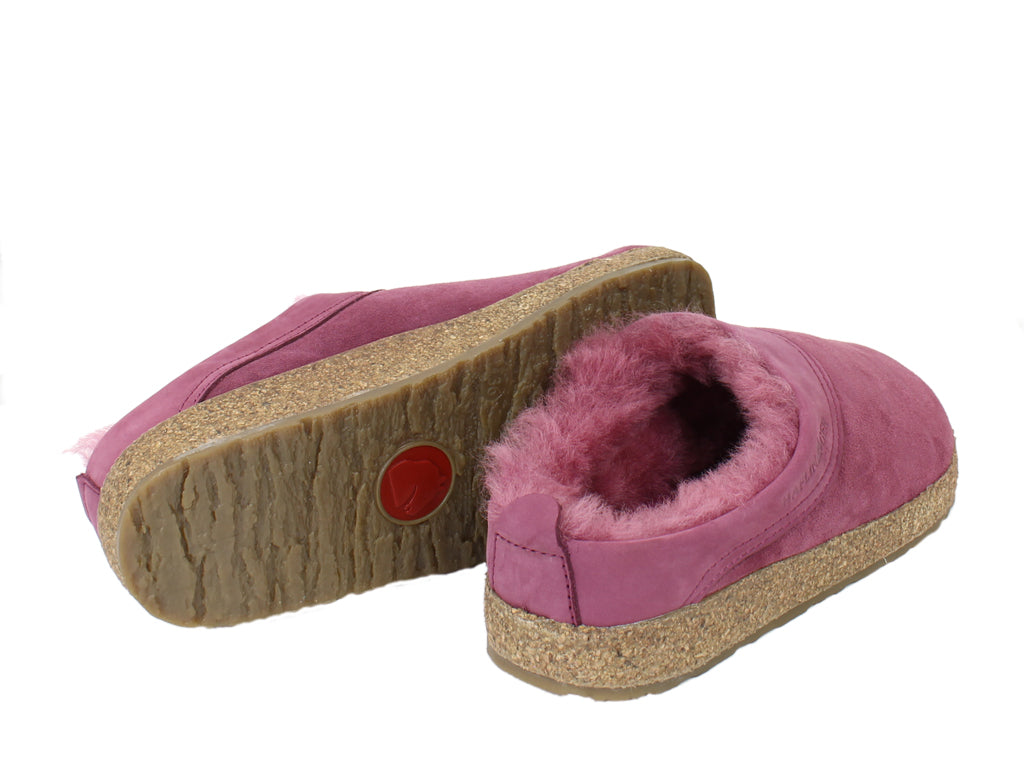 Haflinger Clogs Sheepskin Snowbird Burgundy sole view