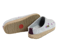 Haflinger Felt Clogs Grizzly Sweetheart Grey sole view